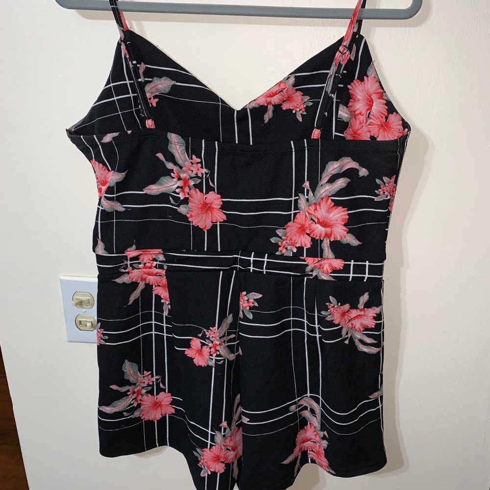 Short Black and Floral Romper